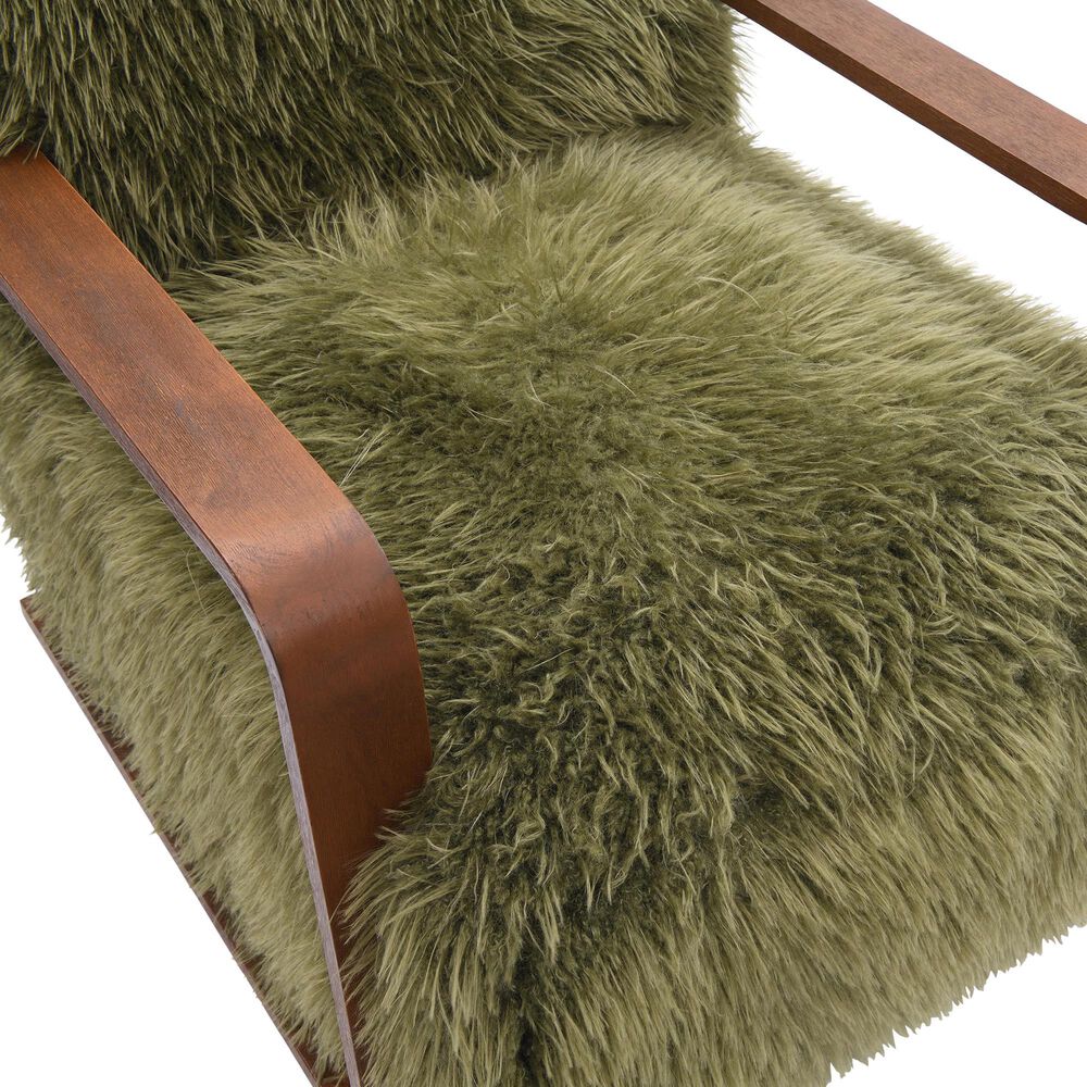Furniture of America Neyra Long-Haired Accent Chair in Green, , large