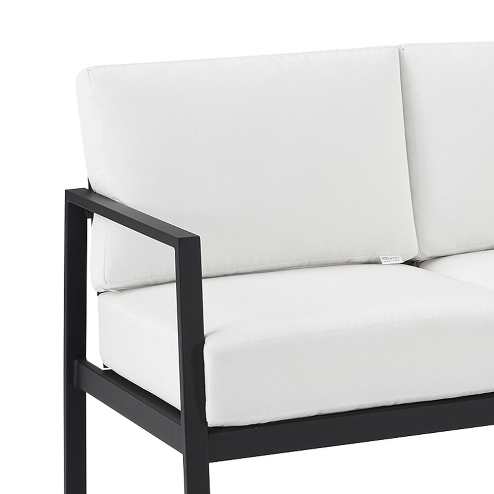 Linon Home Decor Holland 2-Piece Outdoor Sectional Sofa with White Upholstery in Black, , large