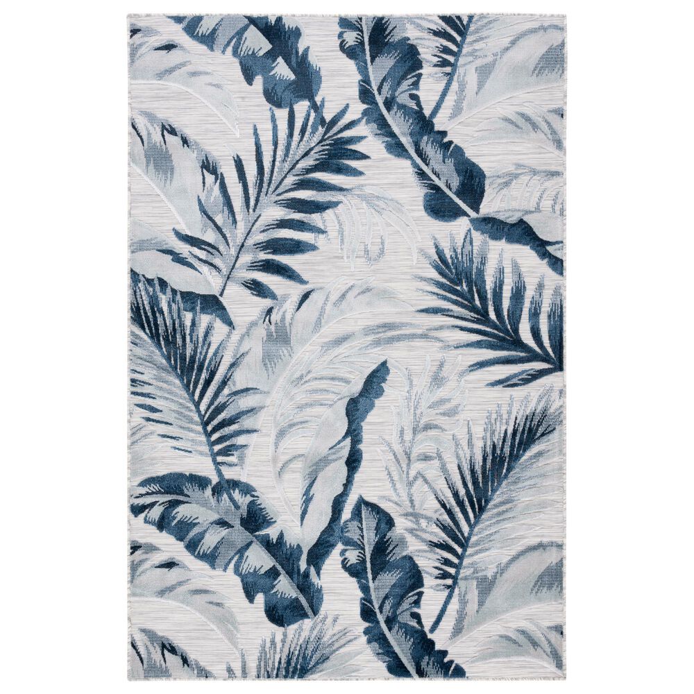 Safavieh Cabana CBN452N 8" x 10" Grey and Navy Indoor/Outdoor Area Performance Rug, , large