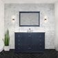 Lexora Home Dukes 48" Single Bathroom Vanity in Navy Blue with 2 cm White Cultured Marble Top and Rectangular Sink, , large