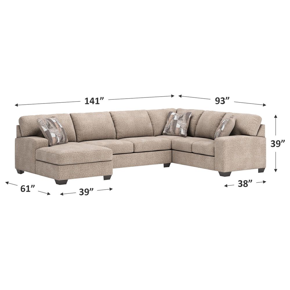 Ashley Seyler Lane 3-Piece Sectional in Hemp, , large