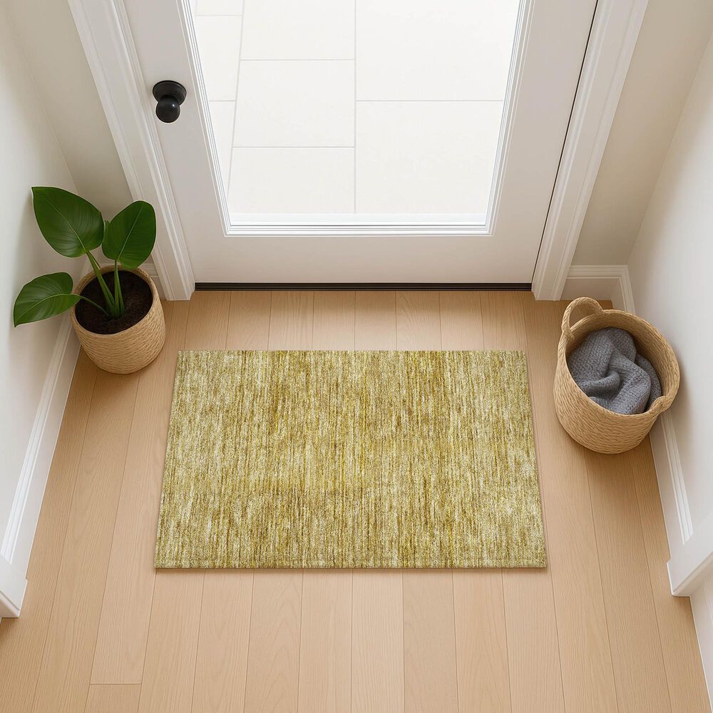 Dalyn Rug Company Soft Essentials Solid Gold 2'6" x 3'10" Indoor/Outdoor Area Rug, , large