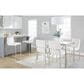 Lumisource Fuji Stackable Counter Stool with White Velvet Cushion in Brushed Stainless Steel (Set of 2), , large