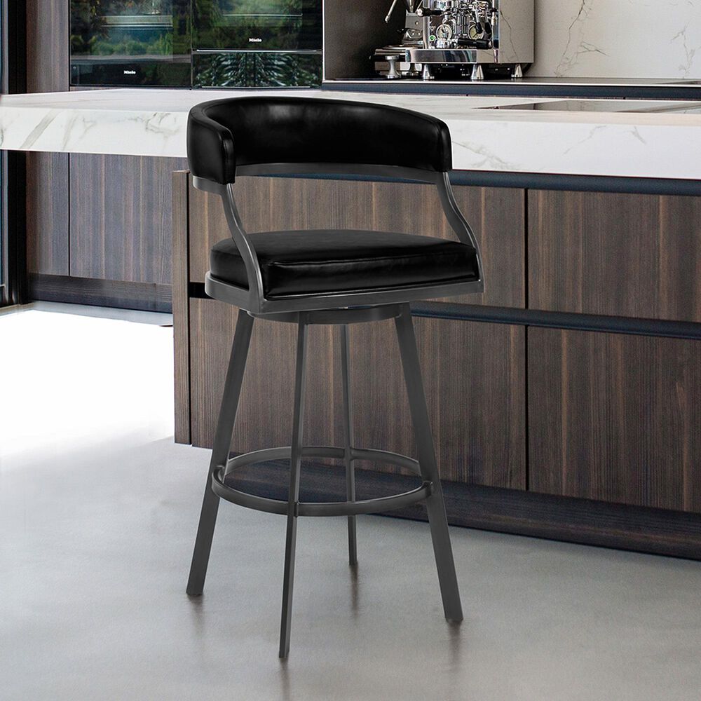 Blue River Dione 26&quot; Swivel Counter Stool in Vintage Black, , large