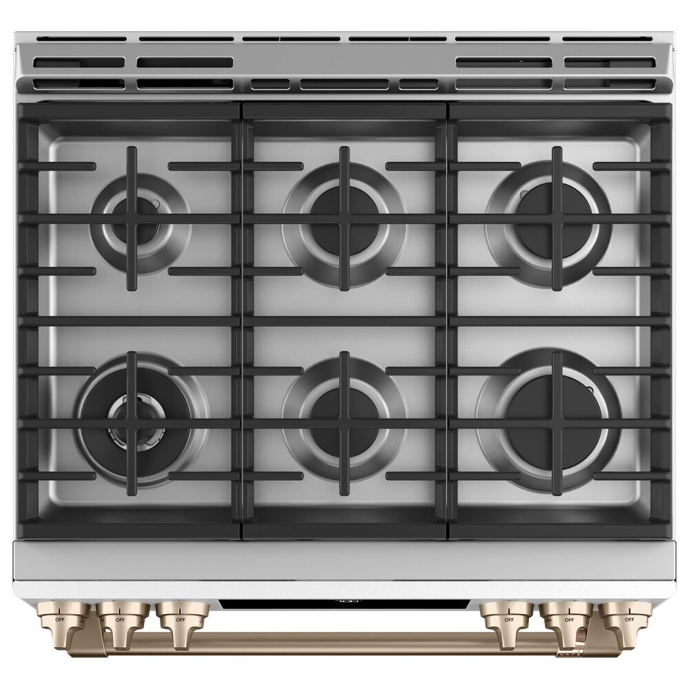 Cafe 5.6 Cu. Ft. Smart Slide-In Gas Range in Matte White, , large