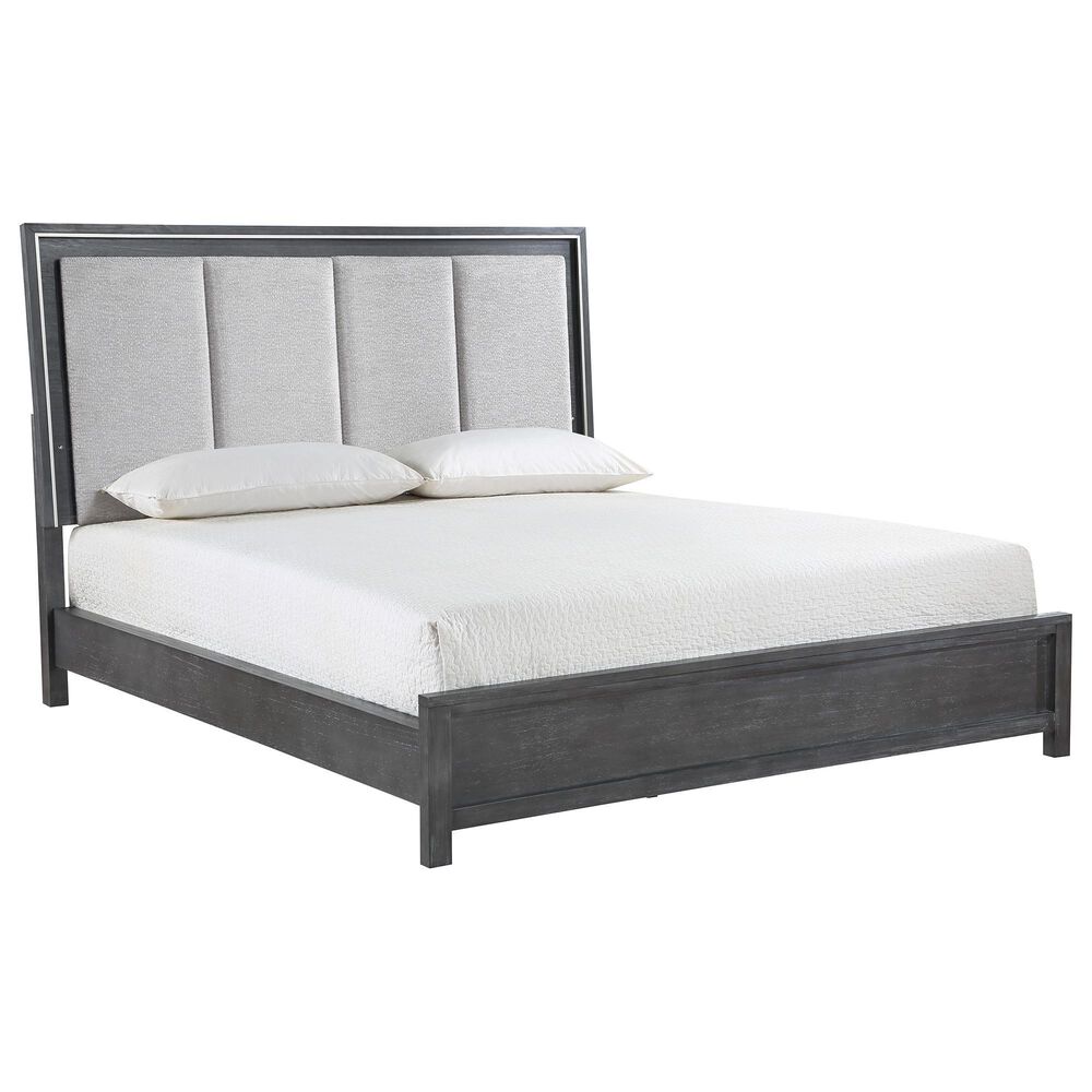 New Heritage Design Odessa 4-Piece Queen Bedroom Set in Charcoal and Silver, , large