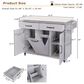 HOMLUX 51" Kitchen Island with Trash Can Storage Cabinet in Grey, , large