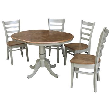 International Concepts Emily 5-Piece Dining Set in Hickory/Stone, , large