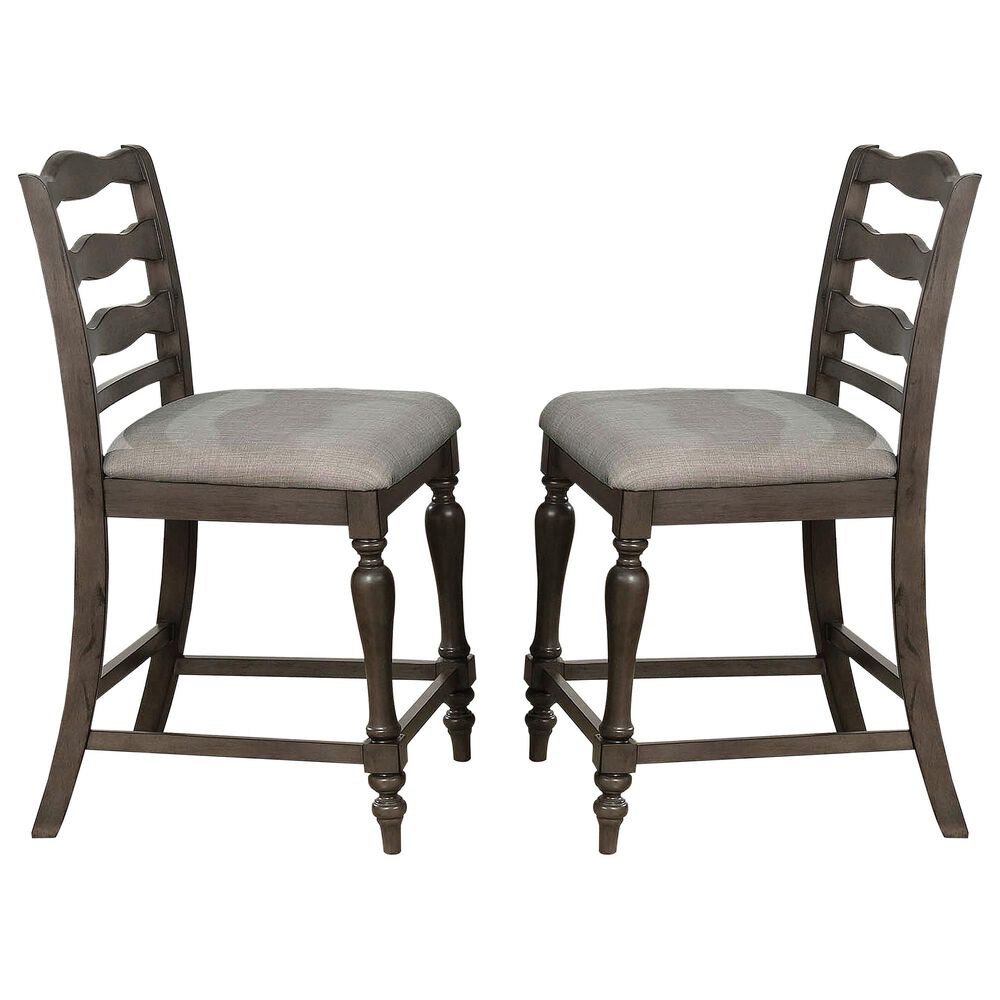 Furniture of America Wolf Counter Height Chair in Light Gray (Set of 2), , large