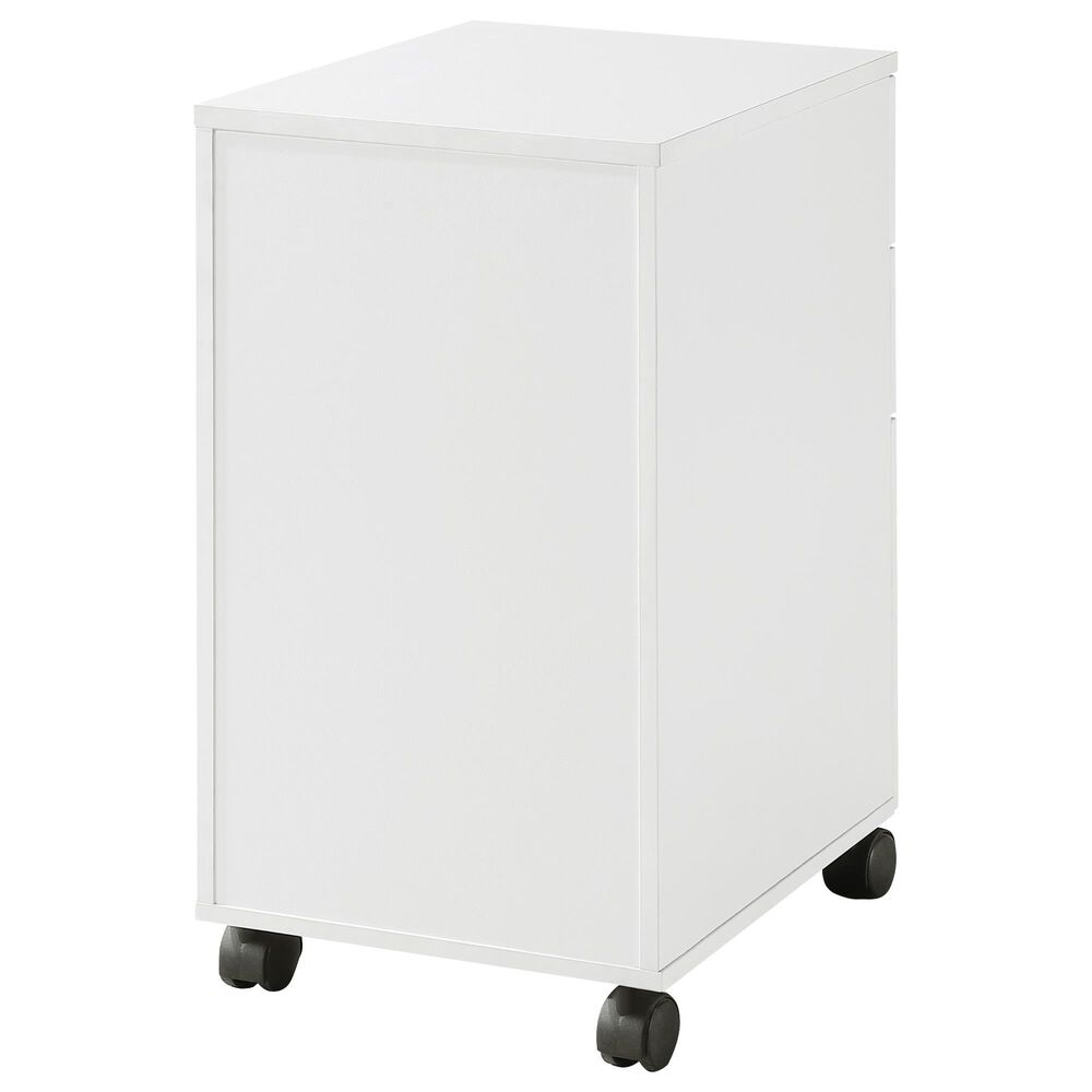 OSP Home Prado 3-Drawer Mobile File Cabinet in White, , large