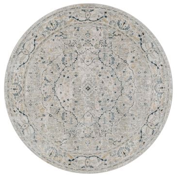 Surya Brunswick 5"3" Round Deep Teal, Dusty Sage, Medium Gray, Light Beige and Taupe Area Rug, , large