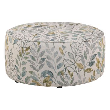 Xenia Round Ottoman in Beldam Ocean, , large