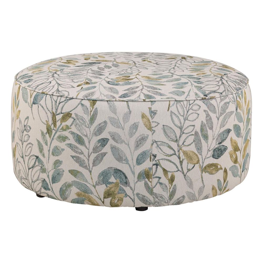 Xenia Round Ottoman in Beldam Ocean, , large