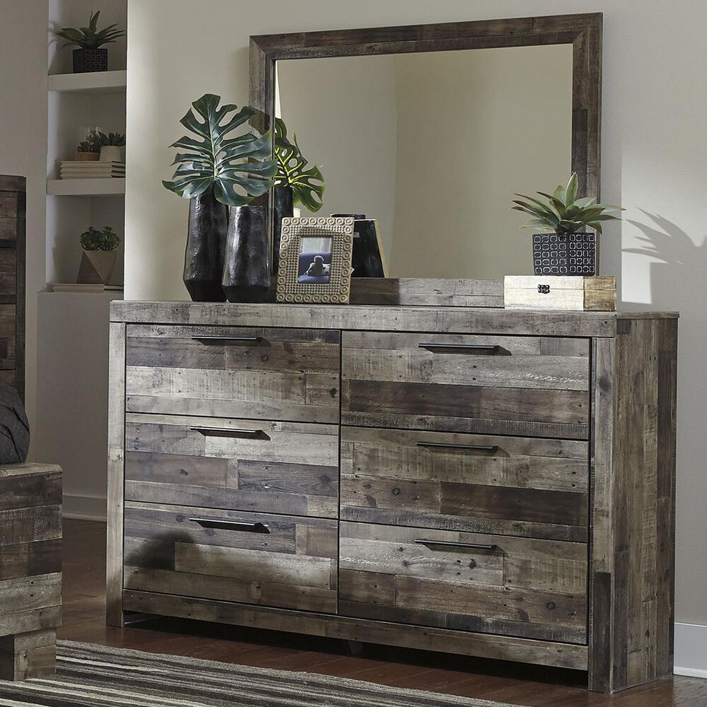 Ashley Derekson Youth Bedroom Mirror in Walnut and Gray, , large