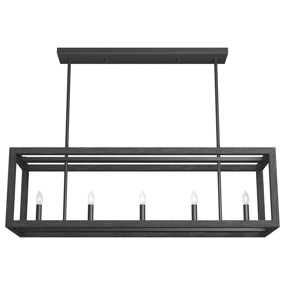 Hunter Squire Manor 5-Light Linear Chandelier in Matte Black and Dark Ash, , large