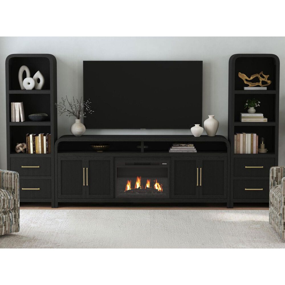 Mayberry Hill Ridgemont 82" Entertainment Center with TV Stand in Black, , large