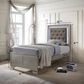 Crown Mark Lyssa Twin Panel Bed with Nightstand in Champagne, , large