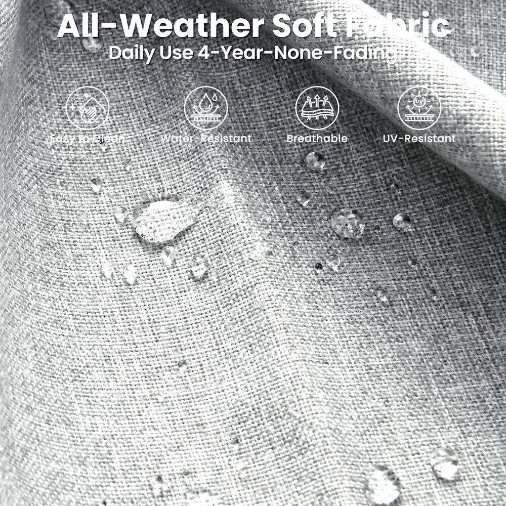 HOMLUX HOMLUX 5-Piece Outdoor Wicker Patio Furniture Set, High Back Rattan Sofa with Chairs, Ottomans &amp; Cushions in Gray, , large