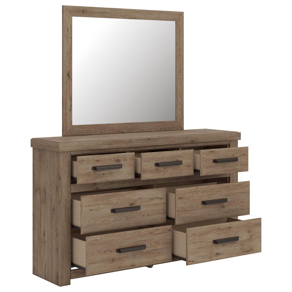 Ashley Oliandon 5 Piece Queen Panel Bedroom Set in Light Brown, , large