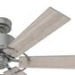 Hunter Gilrock 52" Ceiling Fan in Matte Silver, , large