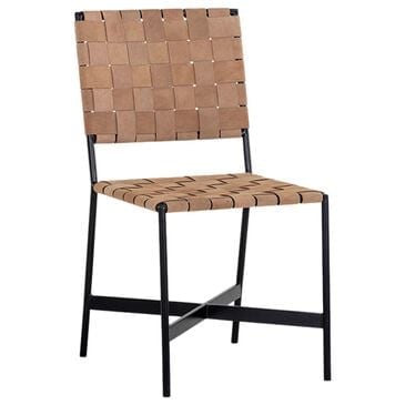 Sunpan Trading & Importing Omari Dining Chair in Light Tan and Black, , large
