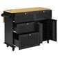 HOMLUX Farmhouse Kitchen Island with Drop Leaf and 2 Stools in Black, Natural and Rustic Brown, , large