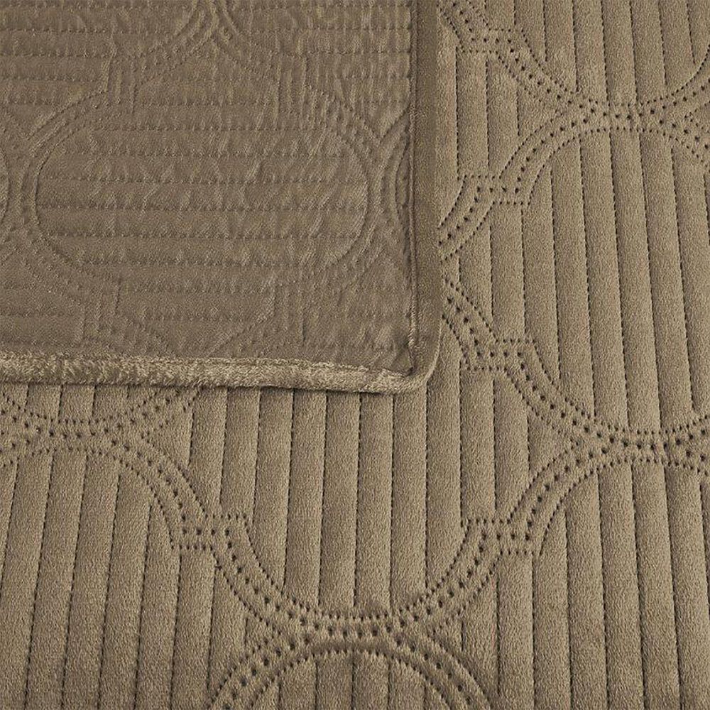 Duke Imports Virah Bella Micromink 3-Piece King Quilt Set in Mocha Tetra, , large