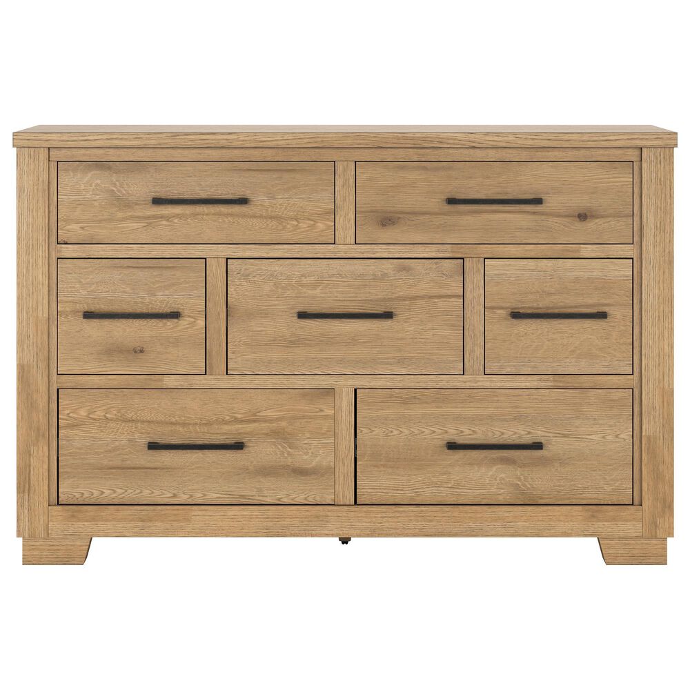 Ashley Galliden Queen Panel Bed and Two Nightstands in Light Brown, , large