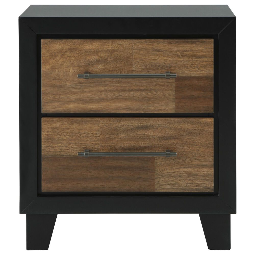 Ashley Kraeburn 2-Drawer Nightstand in Brown and Satin Black, , large