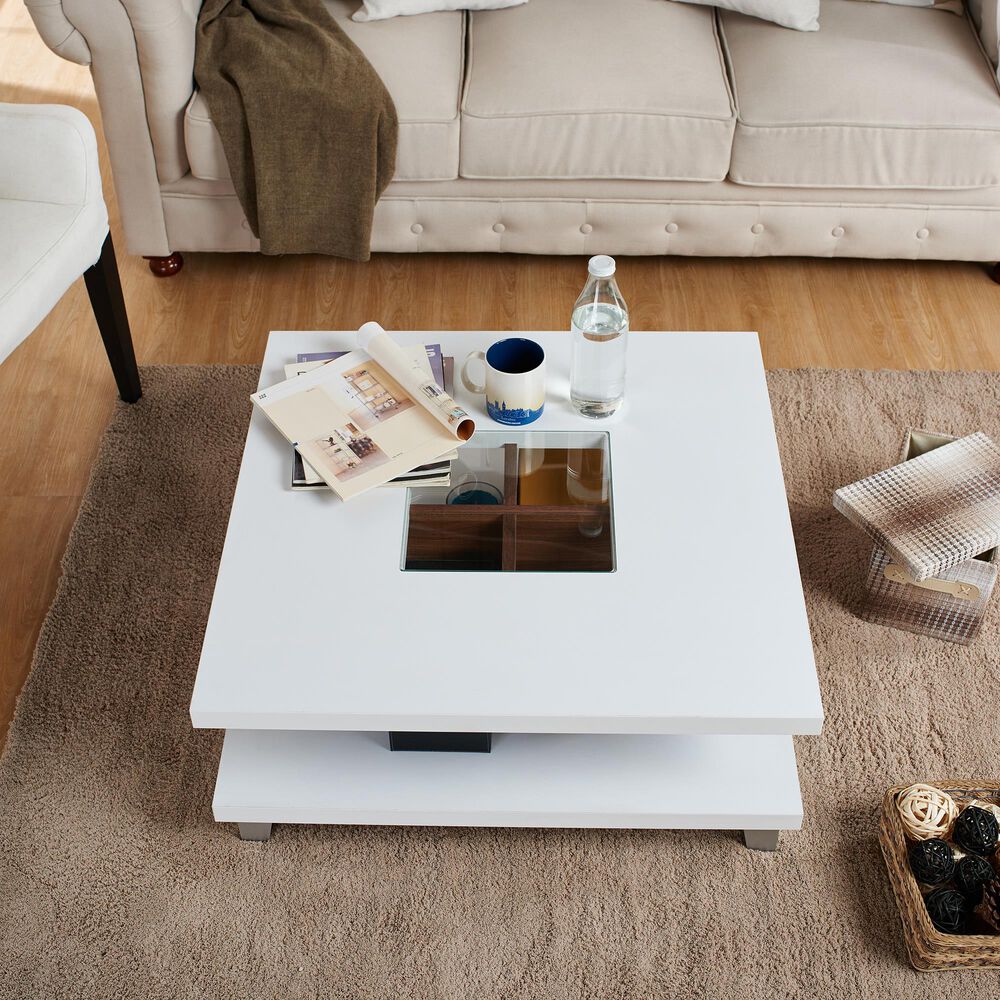 Furniture of America Humphrey Storage Coffee table in White, , large
