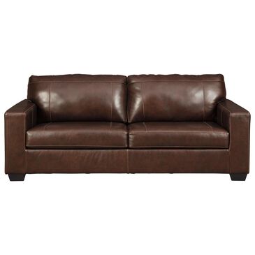 Signature Design by Ashley Morelos Stationary Leather Sofa in Chocolate, , large