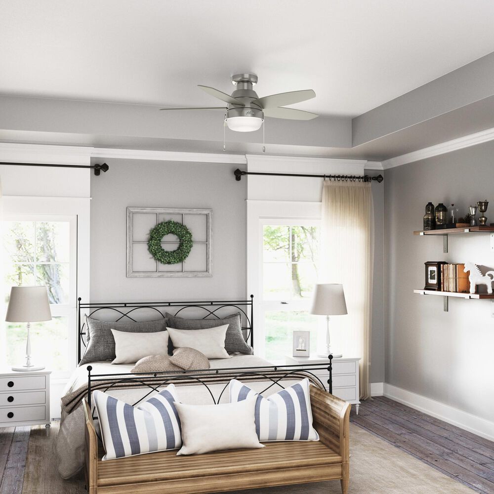 Hunter Lilliana 44&quot; Ceiling Fan with LED Lights in Brushed Nickel, , large
