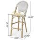 Hearth and Haven Outdoor Wicker French Barstool with Brown Aluminum Frame in White (Set of 2), , large