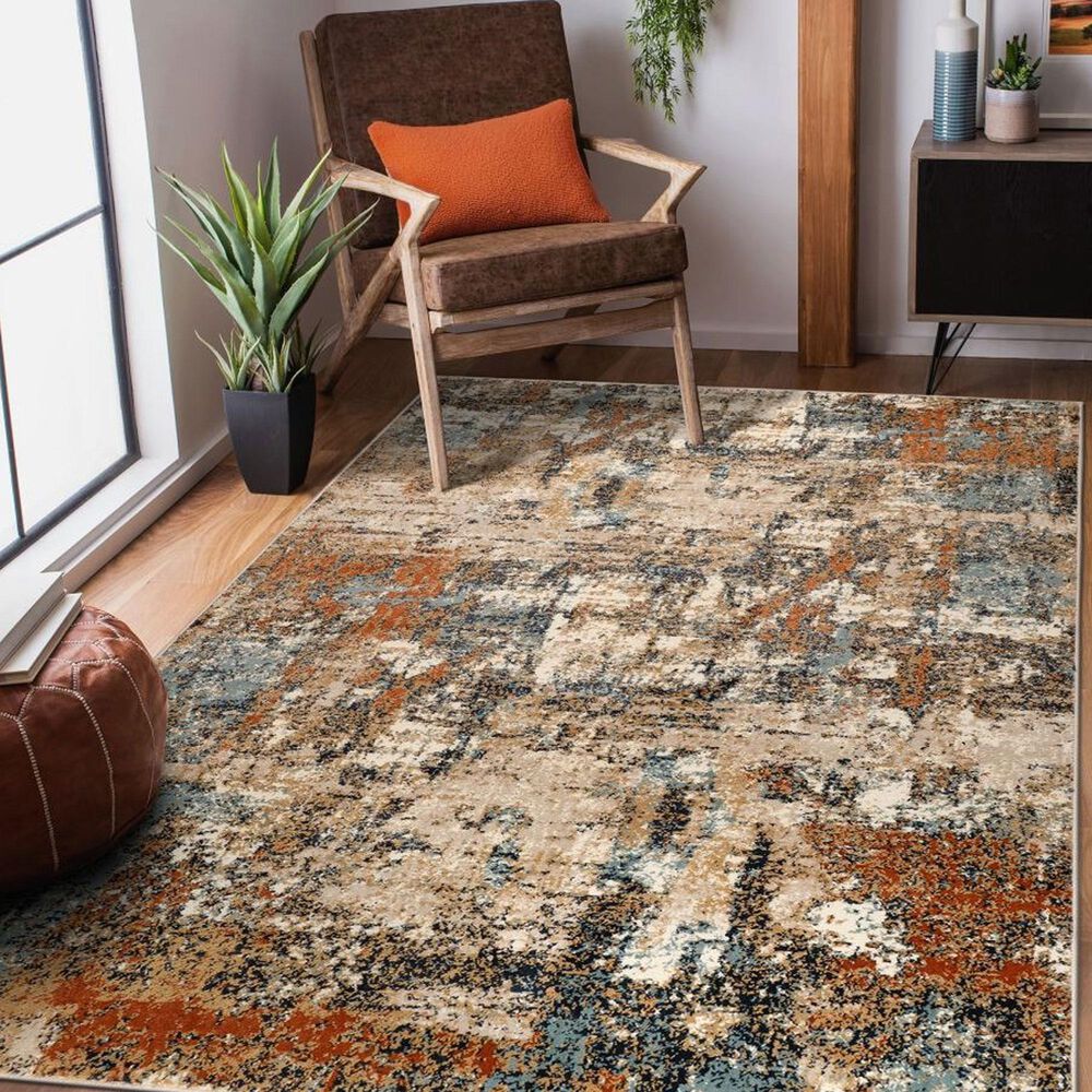 Amer Rugs Allure 8&#39;9&quot; x 11&#39;9&quot; Beige and Rust Area Rug, , large
