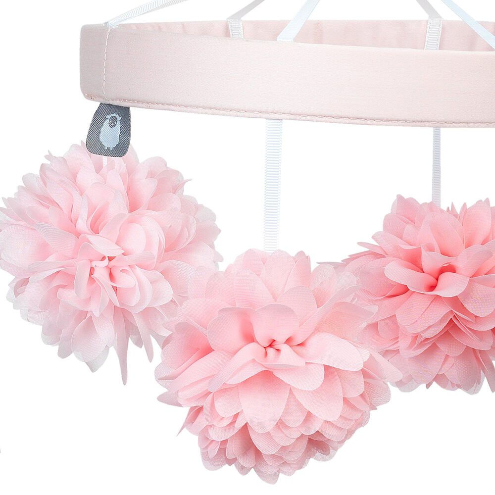 Lambs and Ivy Signature Botanical Baby Floral Musical Baby Crib Mobile in Pink and Gray, , large