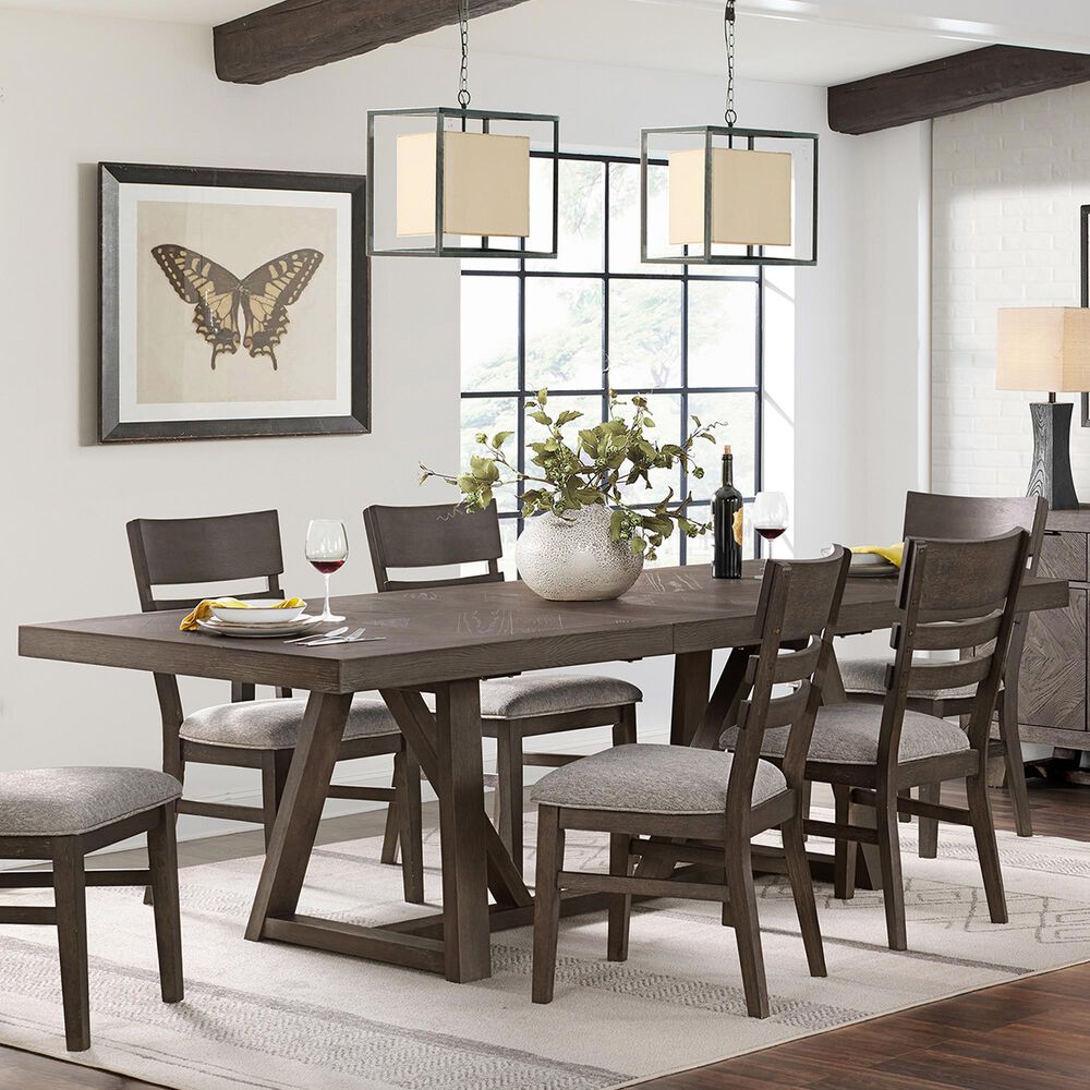 Hawthorne Furniture Hearst 42 X 71-101 Trestle Table in Reclaimed Chevron, , large