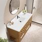 James Martin Malibu 60" Single Bathroom Vanity in Amber Birch with Single Hole 3 cm White Zeus Quartz Top and Rectangular Sink, , large