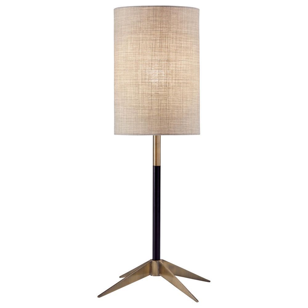 Adesso Davis Table Lamp in Matte Black and Antique Brass, , large