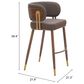 Zuo Modern Brew Barstool in Brown & Walnut, , large