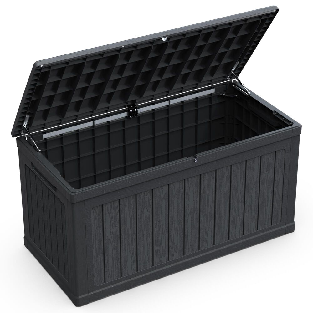 Hearth and Haven 230-Gallon Outdoor Plastic Deck Box in Black, , large