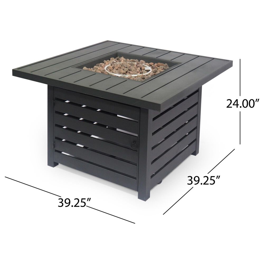 Noble House Rene Square Liquid Propane Fire Pit in Black, , large