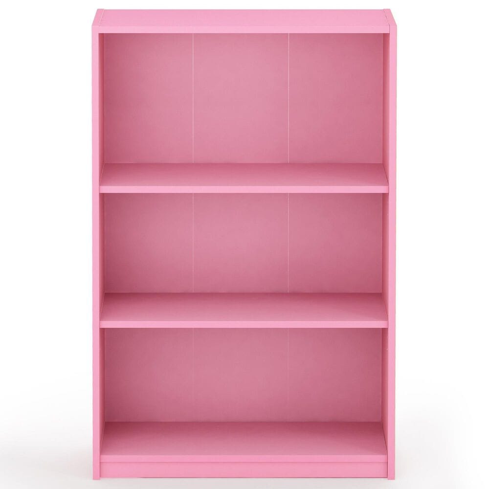 HOMLUX 3-Tier Display Bookshelf with Adjustable Shelves in Pink, , large