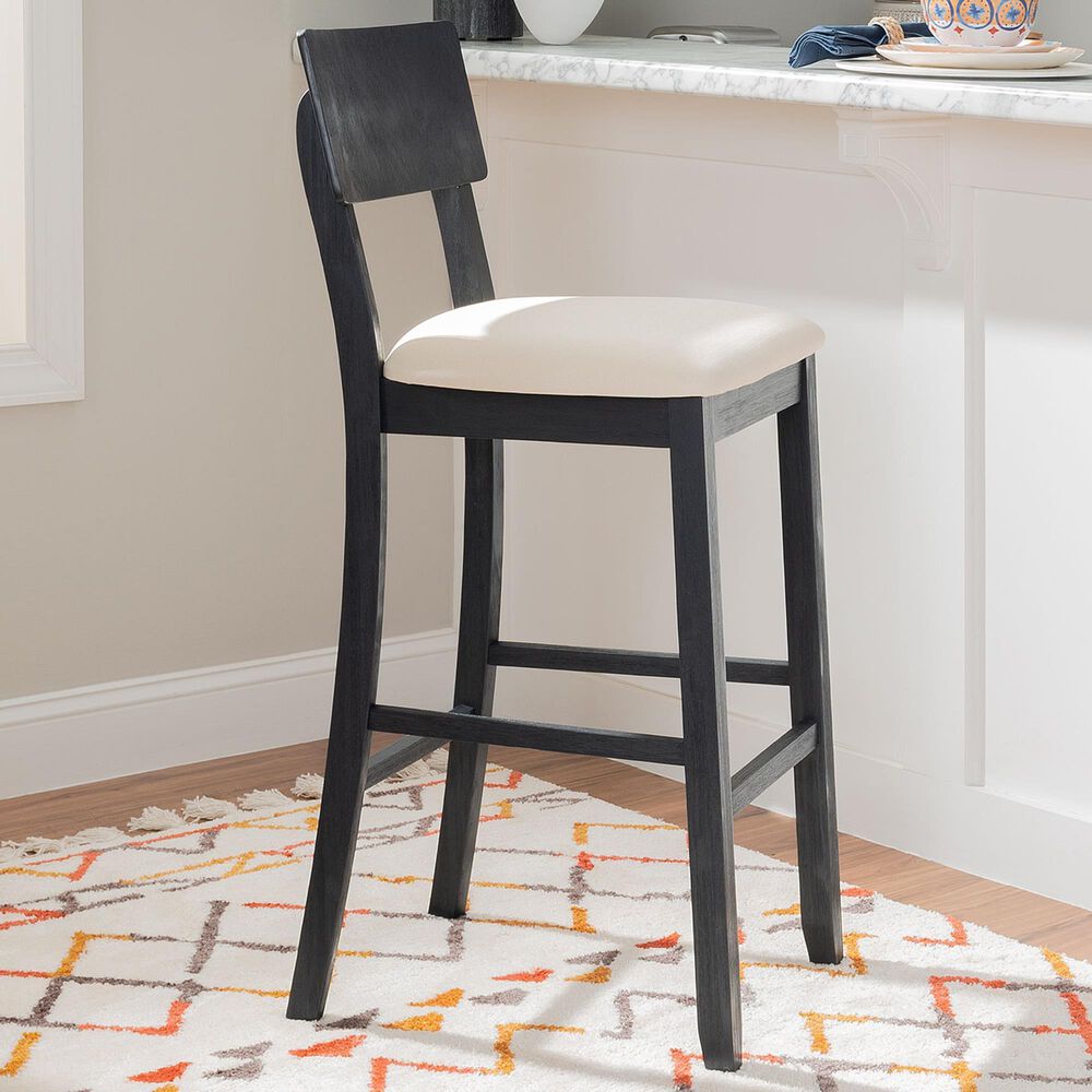 Linon Home Decor Jorissen Bar Stool in Dark Charcoal, , large