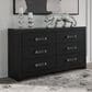 Ashley Maeling Queen LED Panel Bed with Dresser and Nightstand in Matte Black, , large