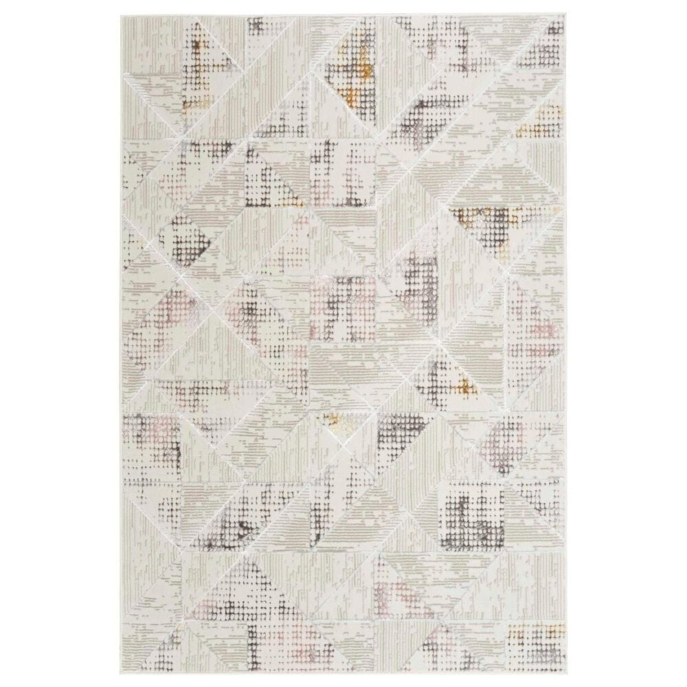 Nourison Glitz 3"11" x 5"11" Ivory and Multicolor Area Rug, , large