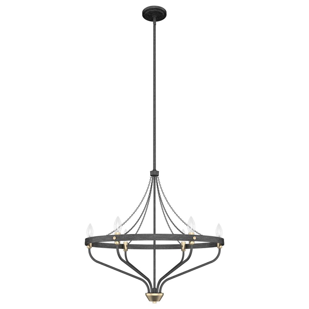 Hunter Merlin 6-Light Chandelier in Rustic Iron and Alturas Gold, , large