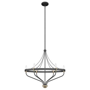 Hunter Merlin 6-Light Chandelier in Rustic Iron and Alturas Gold, , large