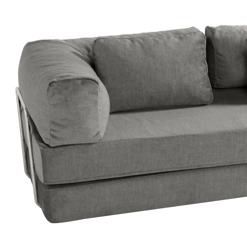 Jaxx Unsofa Stationary Sofa in Elephant Dark Grey Velvet, , large