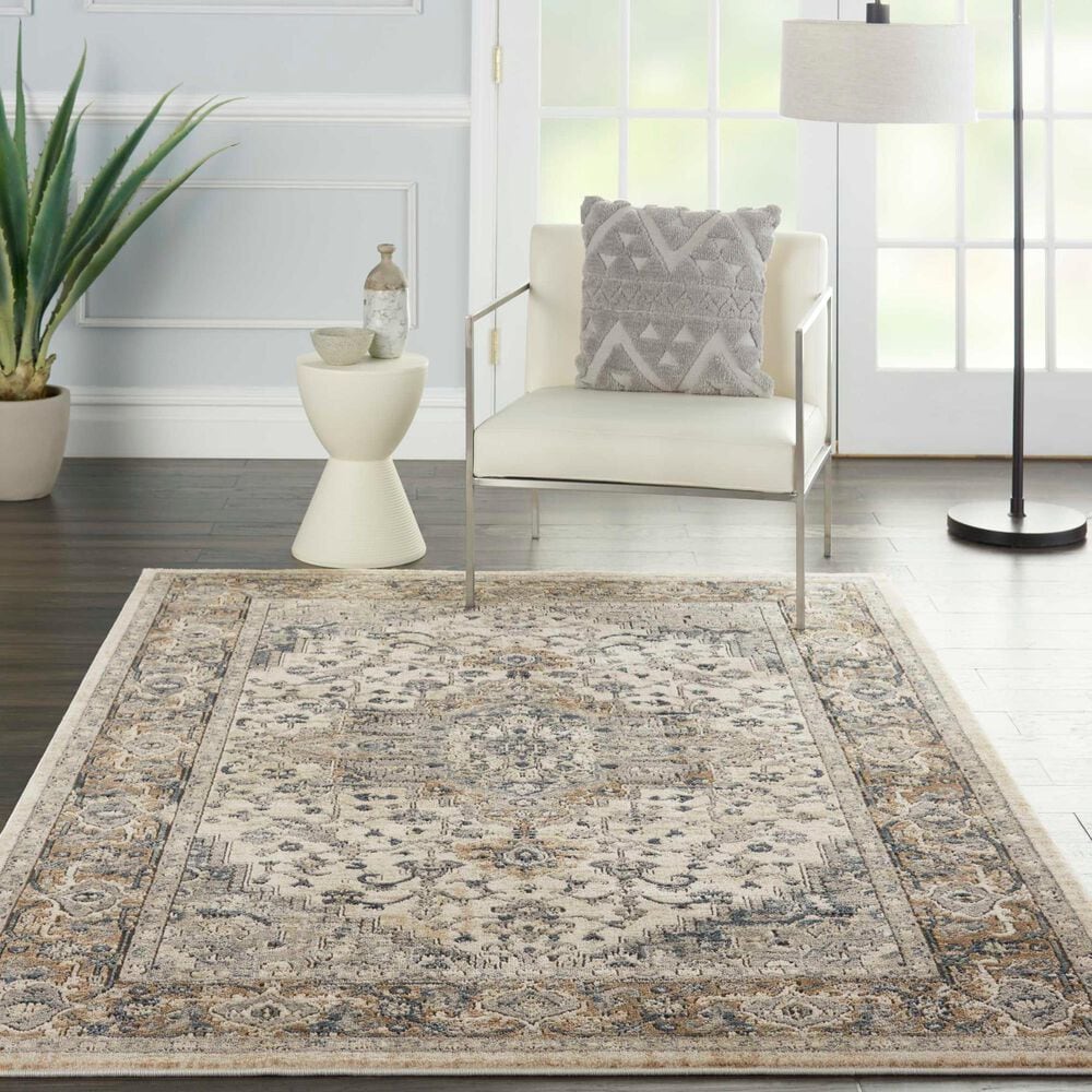 Nourison Quarry 6&#39; x 9&#39; Ivory and Grey Area Rug, , large