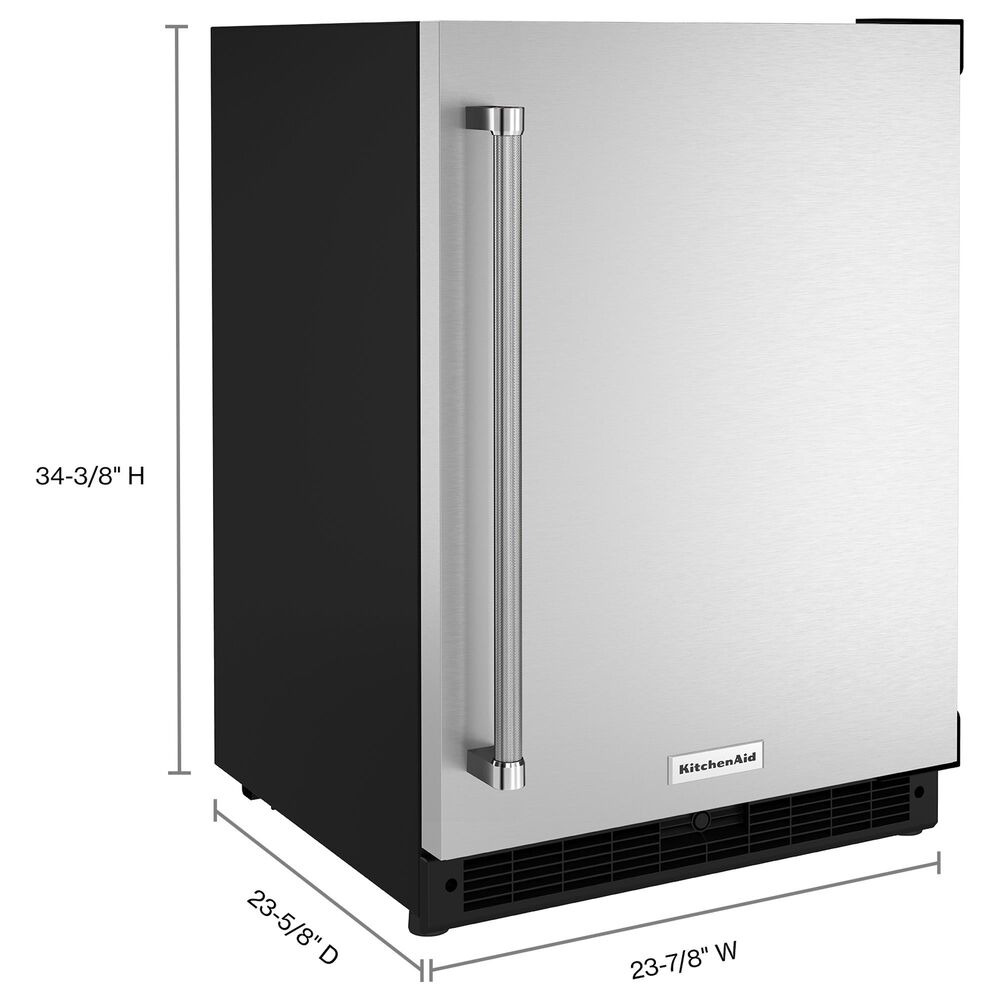 KitchenAid 24&quot; Undercounter Refrigerator with Stainless Steel Door in Black and Stainless Steel, , large